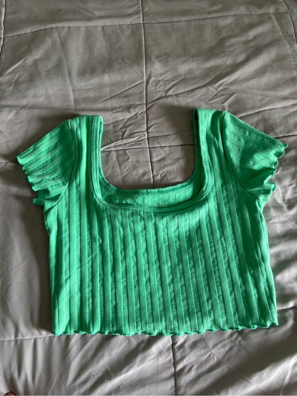 Offline by aerie Ribbed Square-Neck Crop Top - Mint Green